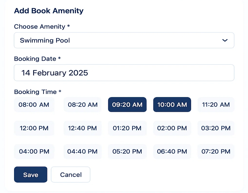 book amenity management